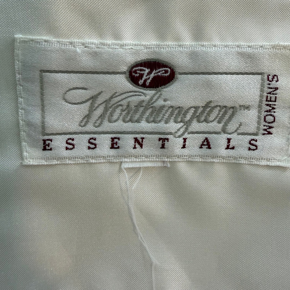 Worthington Essentials Women’s L Off-White Lightweight Trench Coat Quiet Luxury - Picture 10 of 14